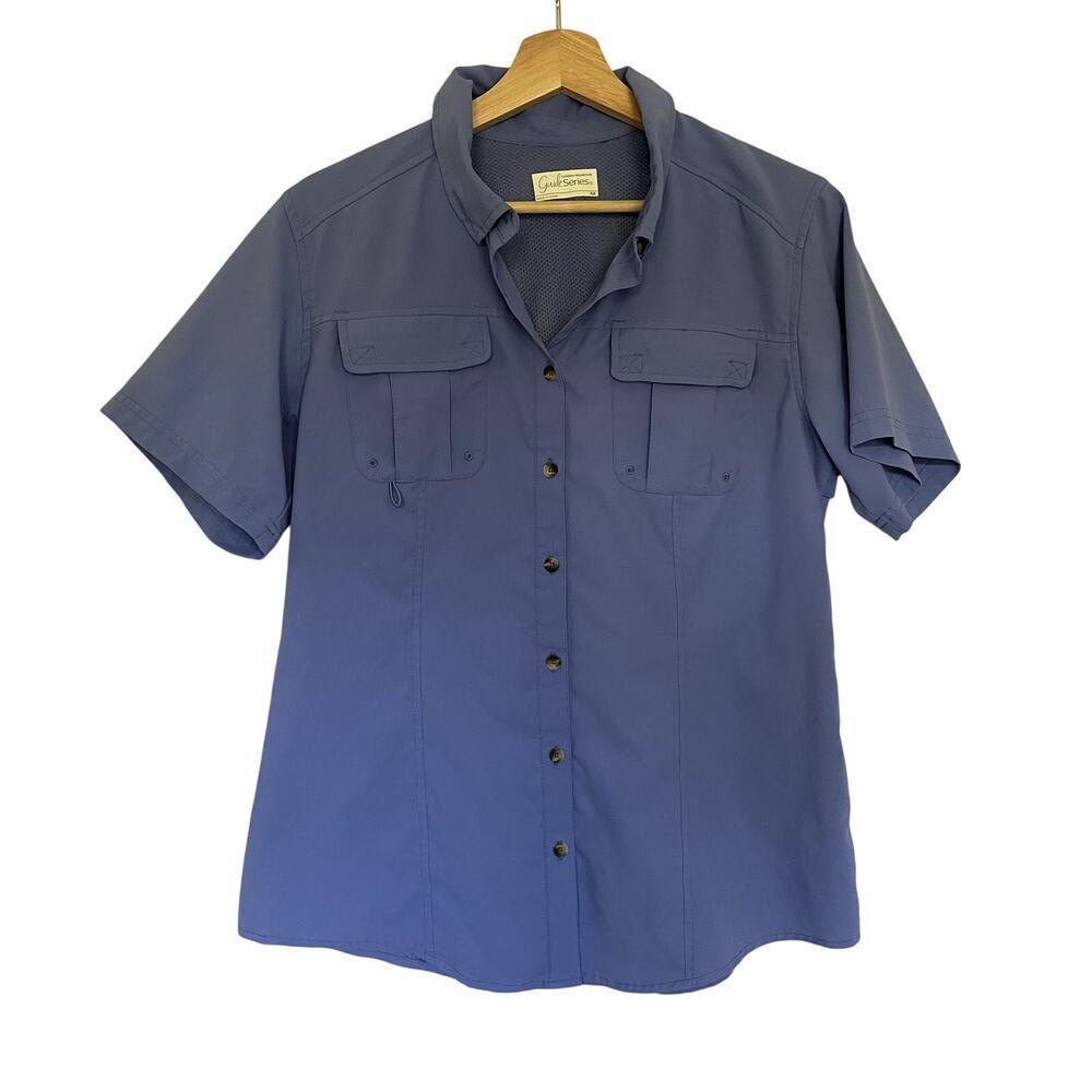 Gander Mountain Guide Series men's medium short sleeved blue button down shirt